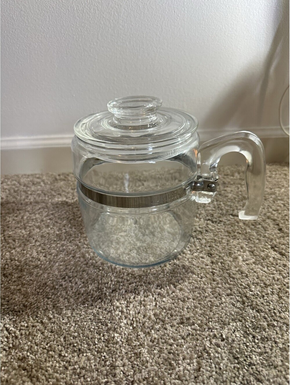 Vtg Pyrex Flameware Percolator 6 Cup Coffee Pot MCM 7756 B Body & Lid ONLY